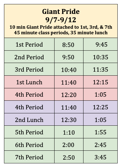 2023 Schedules - All Grades